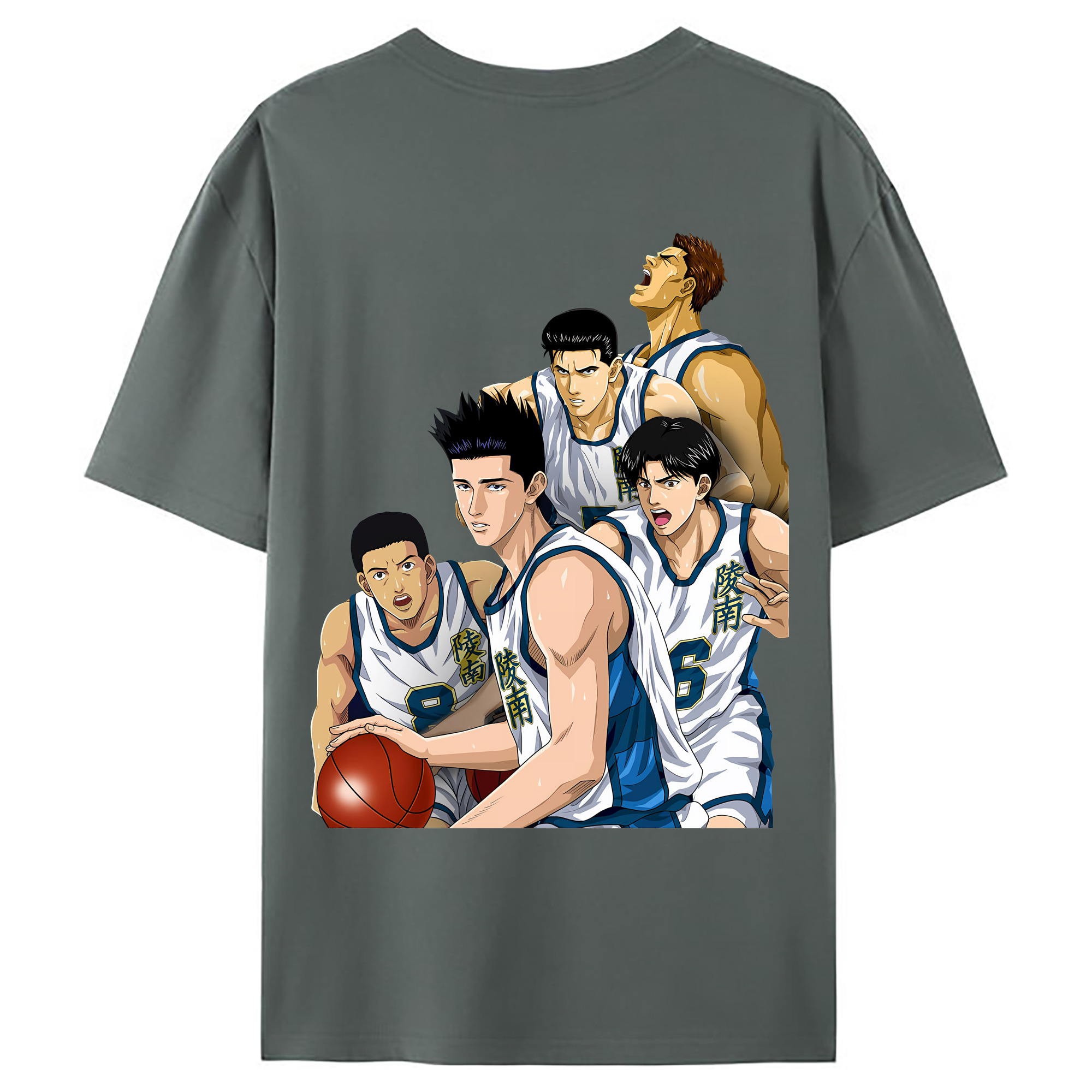 （画像用） SLAM DUNK／スラムダンク 綿100％ メンズ半袖Tシャツ（バックプリント） 通気性